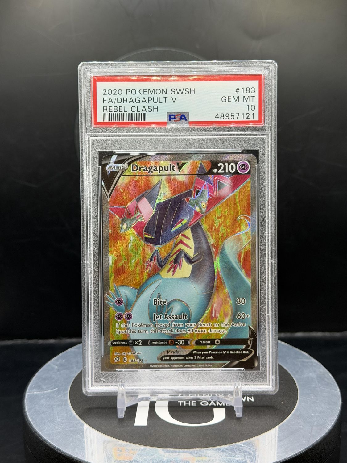 2020 Pokemon SWSH FA/Dragapult V Rebel Clash 183 PSA 10