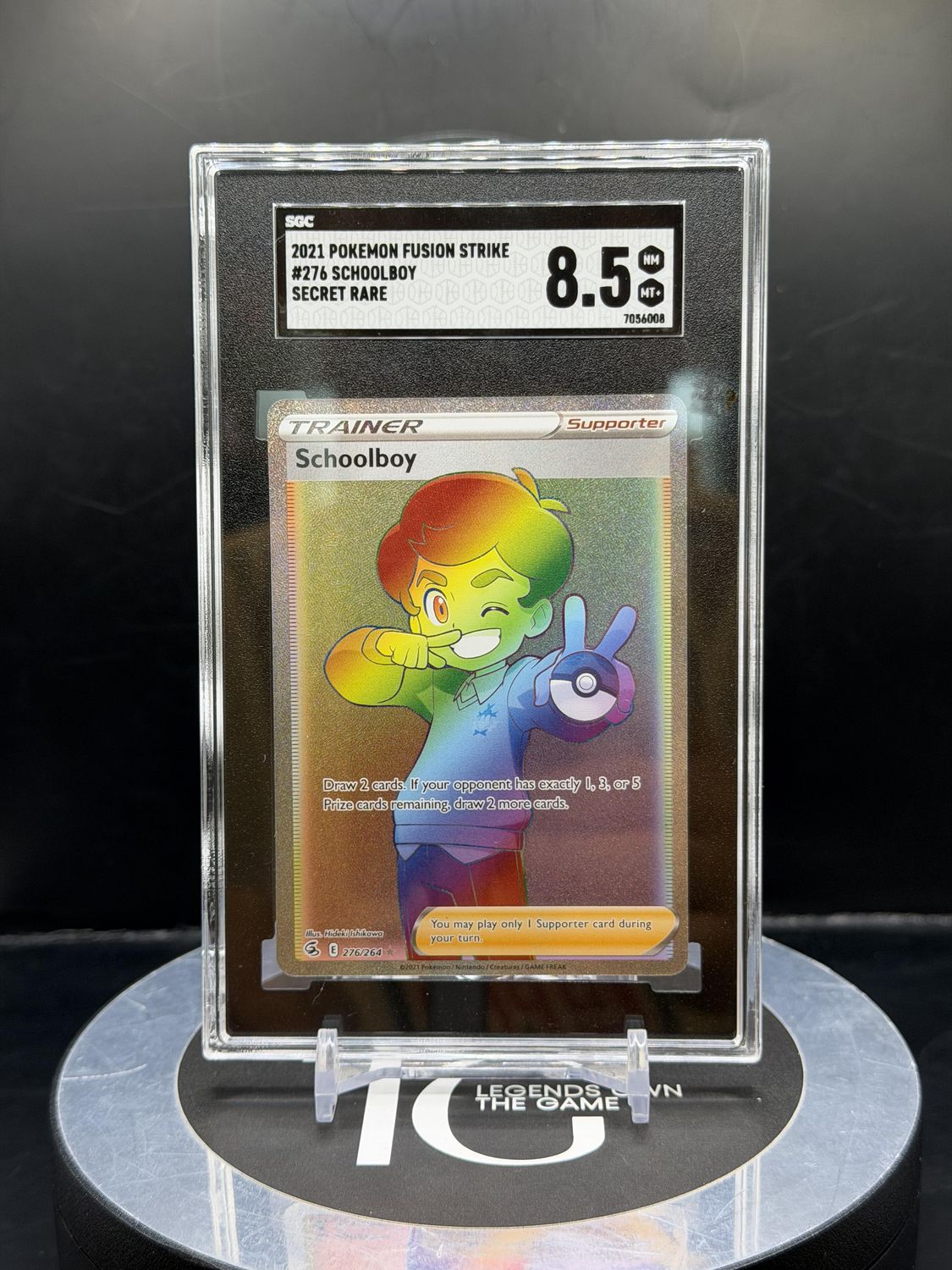 2021 Pokemon Fusion Strike #276 Schoolboy Secret Rare SGC 8.5