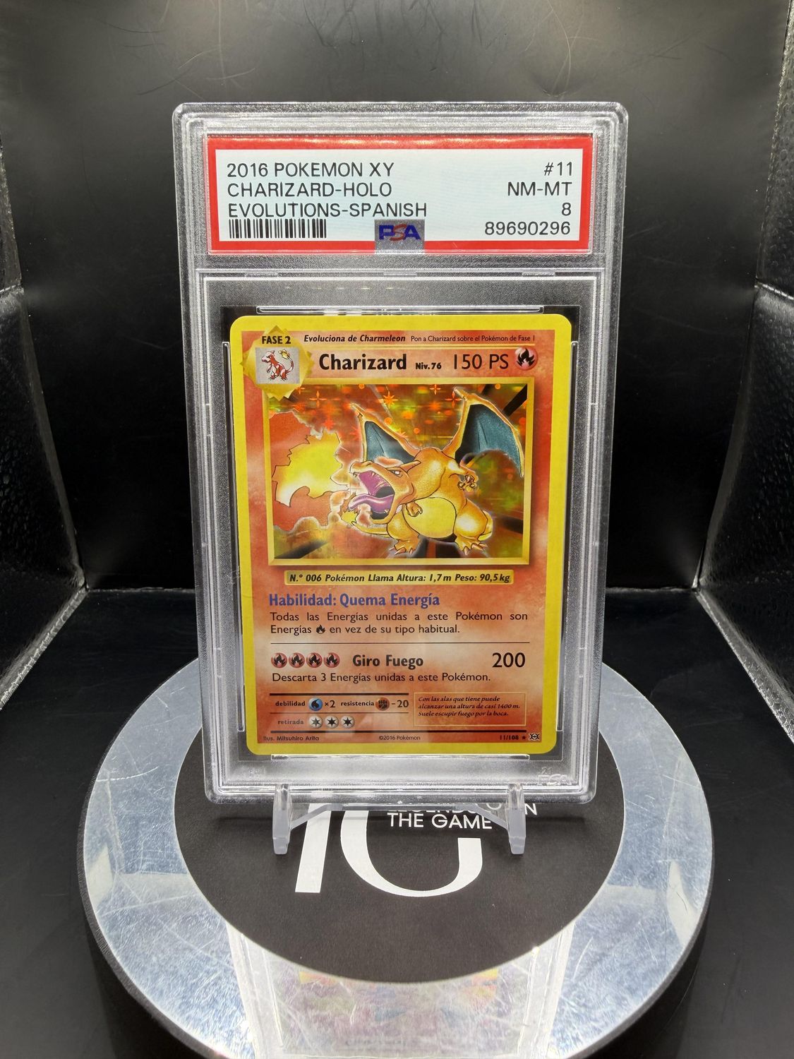 2016 Pokemon XY Charizard-Holo Evolutions-Spanish #11 PSA 8