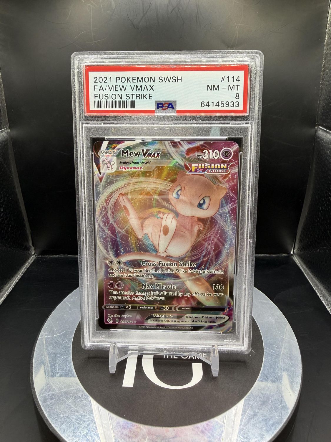 2021 Pokemon SWSH Mew Vmax Fusion Strike #114 PSA 8