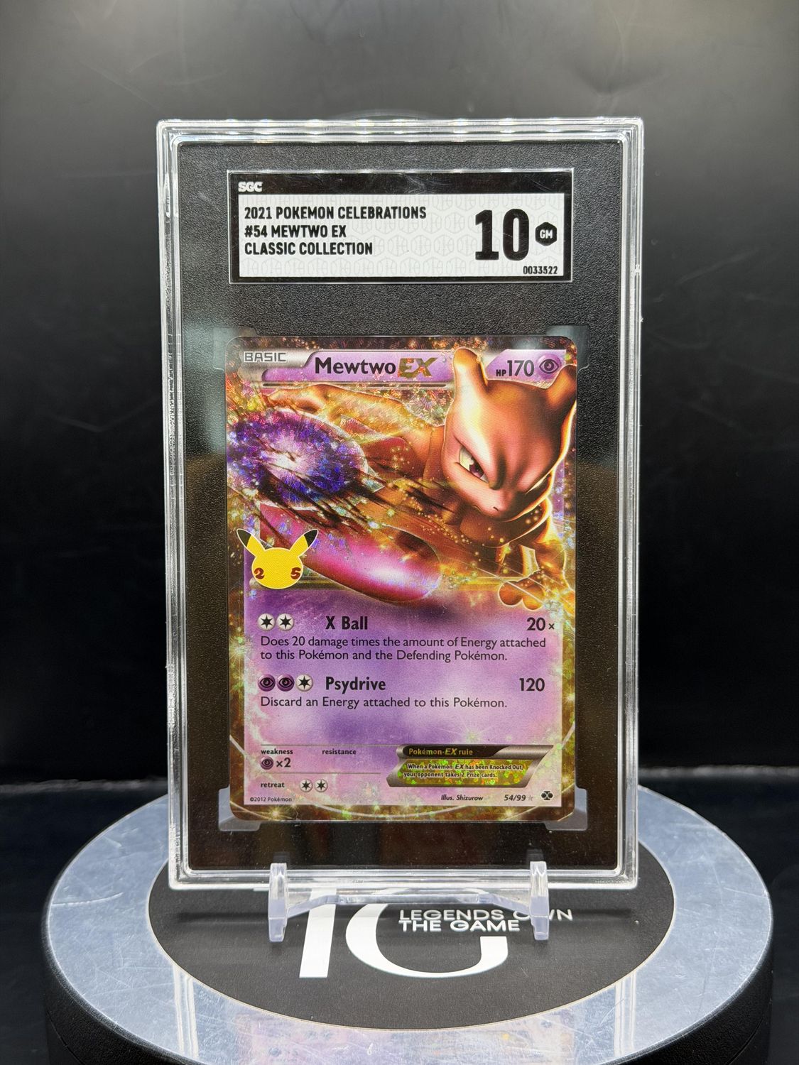 2021 Pokemon Celebration MewTwo Ex 54/99 SGC 10