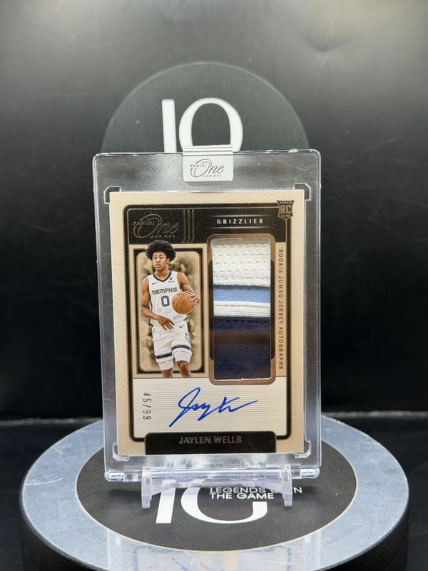 2024 Panini One and One Jaylen Wells Auto Patch RJJ-WEL 45/99