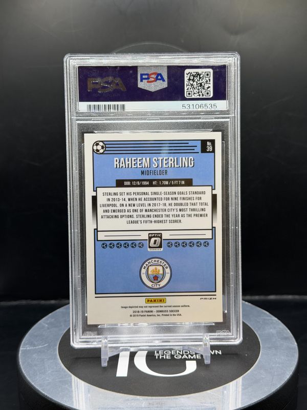 2018 Panini Donruss Raheem Sterling Optic-Holo #39 PSA 9