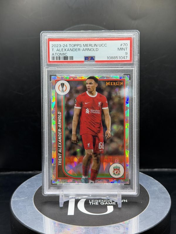2023-24 Topps Merlin UCC T. Alexander-Arnold Atomic #70 113/250 PSA 9