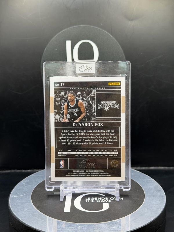 2024-25 Panini One and One Basketball De'Aaron Fox #17 14/25