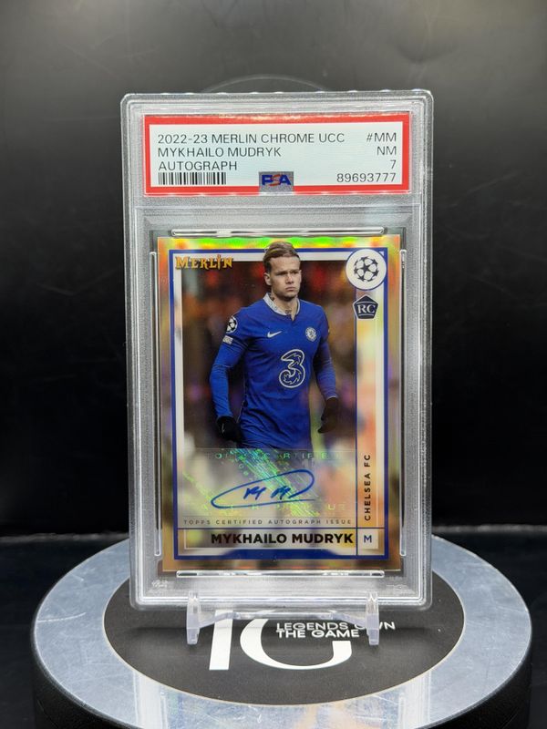 2022-23 Merlin Chrome UCC Mykhailo Mudryk Autograph #MM PSA 7