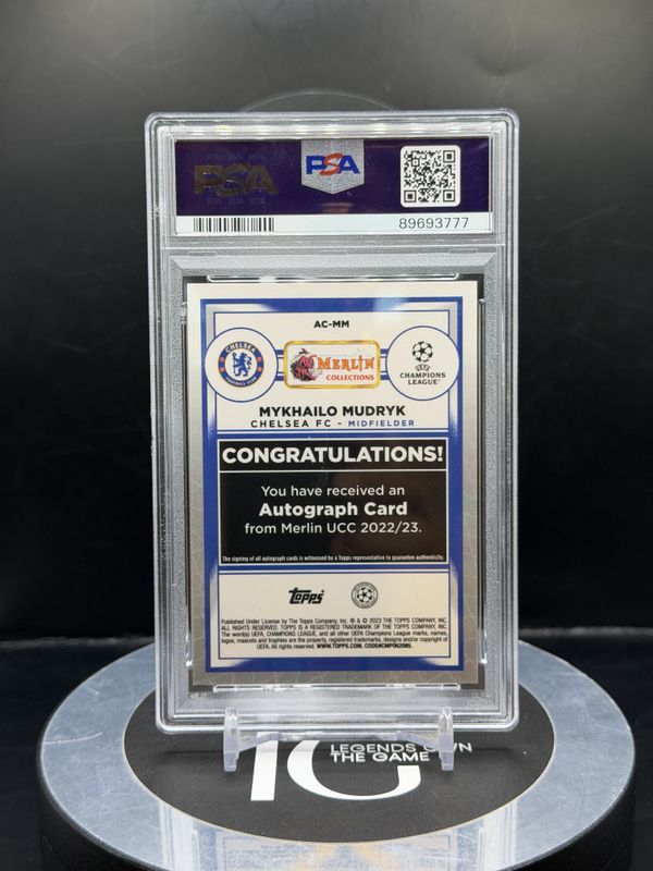 2022-23 Merlin Chrome UCC Mykhailo Mudryk Autograph #MM PSA 7