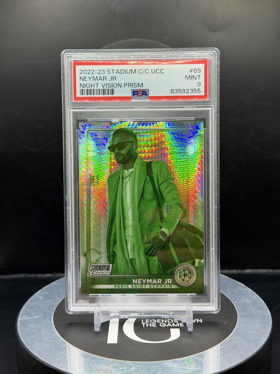 2022-23 Stadium C/C UCC Neymar Jr Night Vision Prism #69 178/199 PSA 9