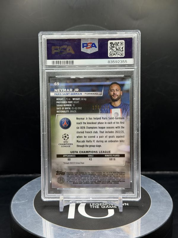 2022-23 Stadium C/C UCC Neymar Jr Night Vision Prism #69 178/199 PSA 9