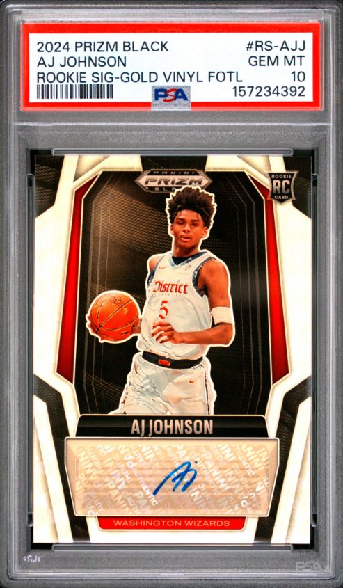 2024 Prizm Black AJ Johnson Rookie Sig-Gold Vinyl FOTL #RS-AJJ PSA 10