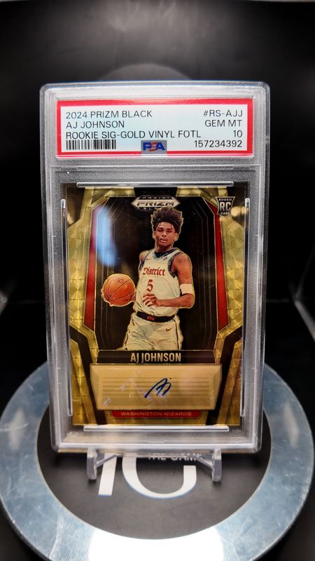 2024 Prizm Black AJ Johnson Rookie Sig-Gold Vinyl FOTL #RS-AJJ PSA 10