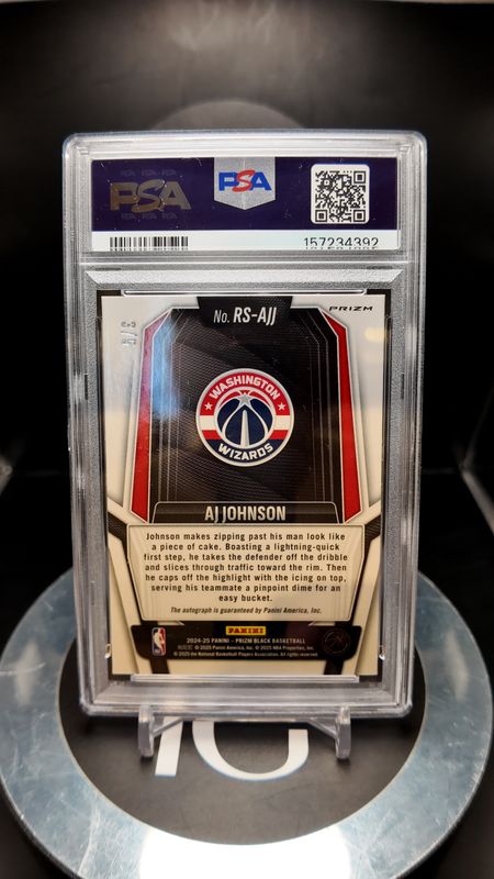 2024 Prizm Black AJ Johnson Rookie Sig-Gold Vinyl FOTL #RS-AJJ PSA 10