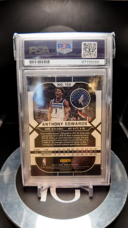 2020 Obsidian Anthony Edwards Electric Etch Asia #152 PSA 9