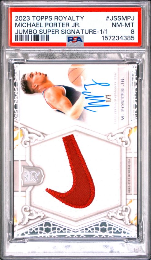 2023 Topps Royalty Michael Porter Jr. Jumbo Super Signature - 1/1 #JSSMPJ PSA 8