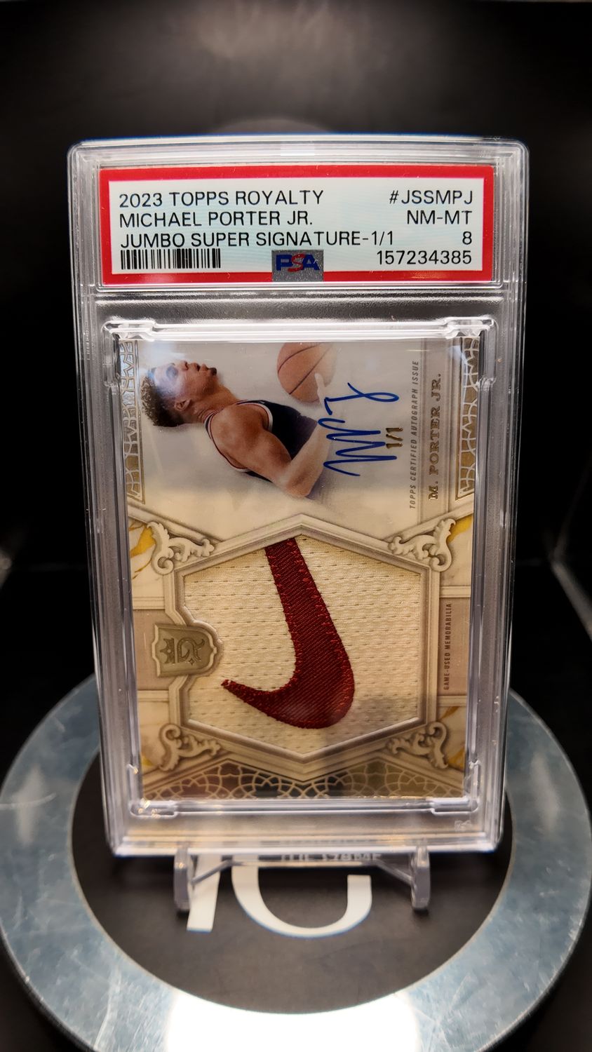 2023 Topps Royalty Michael Porter Jr. Jumbo Super Signature - 1/1 #JSSMPJ PSA 8