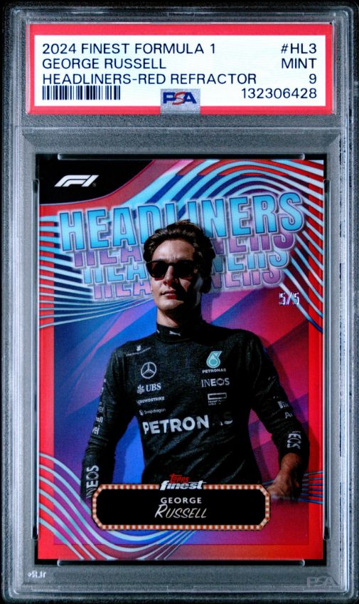 2024 Finest Formula 1 George Russell Headliners-Red Refractor #HL3 PSA 9