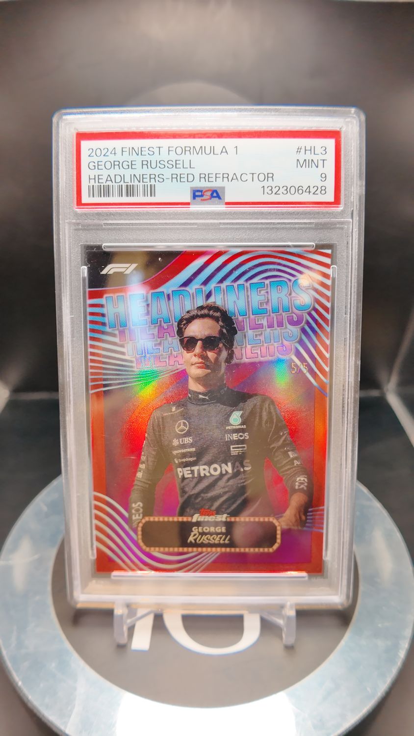 2024 Finest Formula 1 George Russell Headliners-Red Refractor #HL3 PSA 9