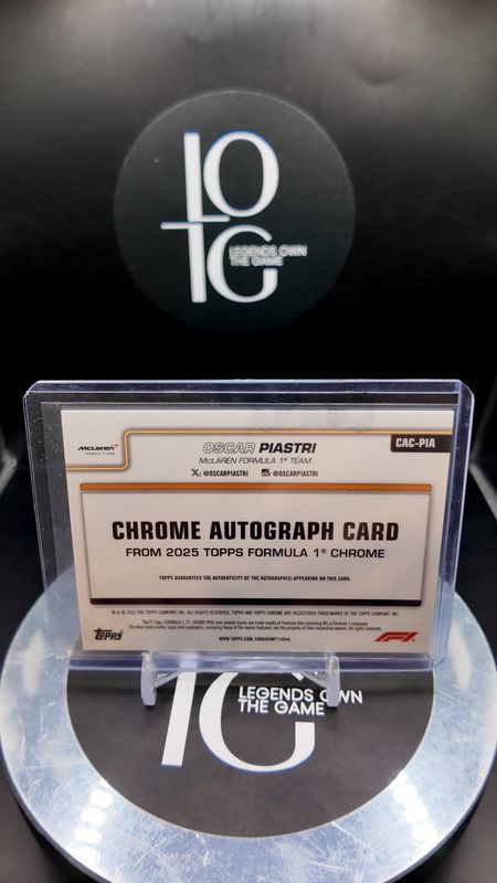 2025 Topps Formula 1 Chrome Autograph Card Oscar Piastri21/25 #CAC-PIA