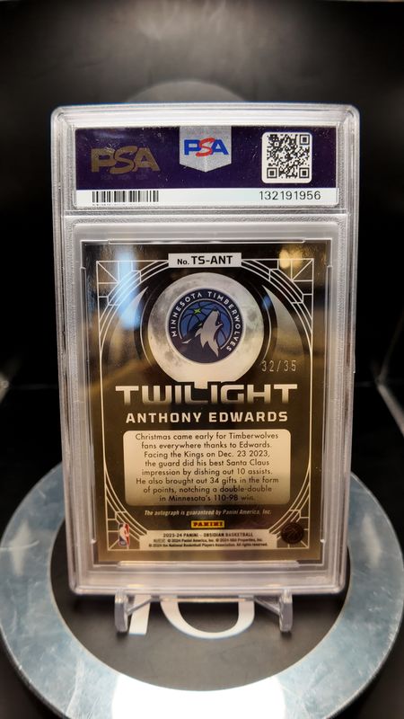 2023 Obsidian Anthony Edwards Twlilight SG-EE Prp Fld PSA/DNA Cert #TSANT PSA 9