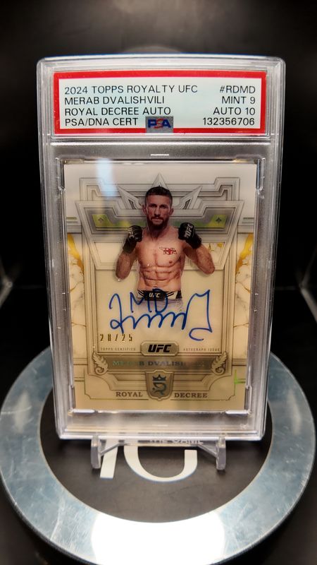 2024 Topps Royalty UFC Merab Dvalishvili Royal Decree Auto PSA/DNA Cert #RDMD 20/25 PSA 9 Auto 10