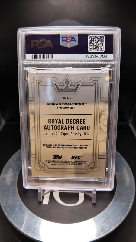2024 Topps Royalty UFC Merab Dvalishvili Royal Decree Auto PSA/DNA Cert #RDMD 20/25 PSA 9 Auto 10