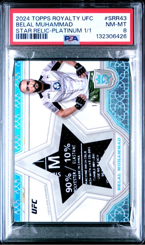 2024 Topps Royalty UFC Belal Muhammad Star Relic-Platinum 1/1 #SRR43 PSA 8