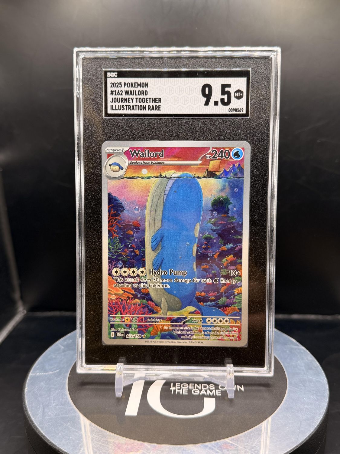 2025 Pokemon #162 Wailord Journey Together Illustration Rare SGC 9.5