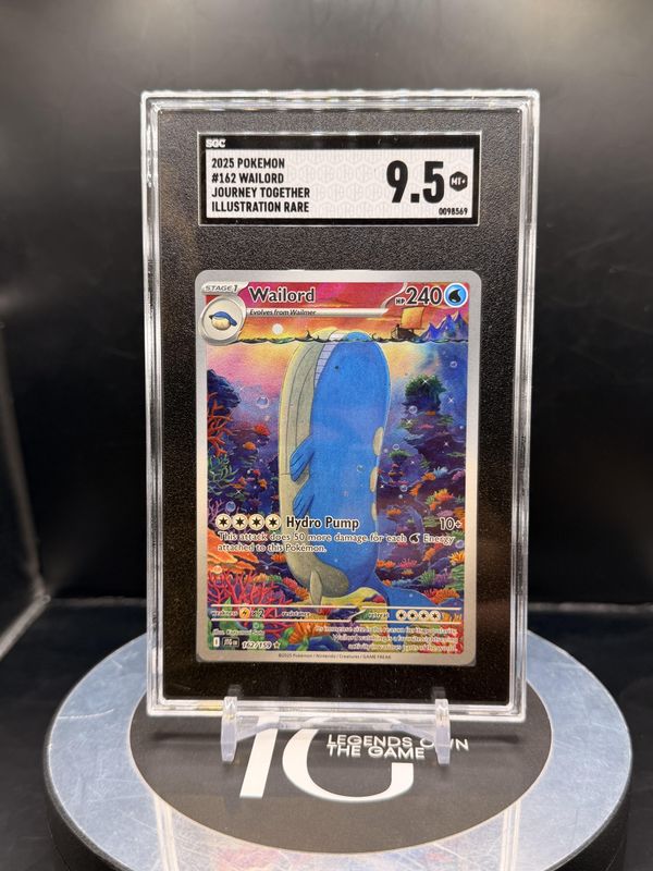 2025 Pokemon #162 Wailord Journey Together Illustration Rare SGC 9.5