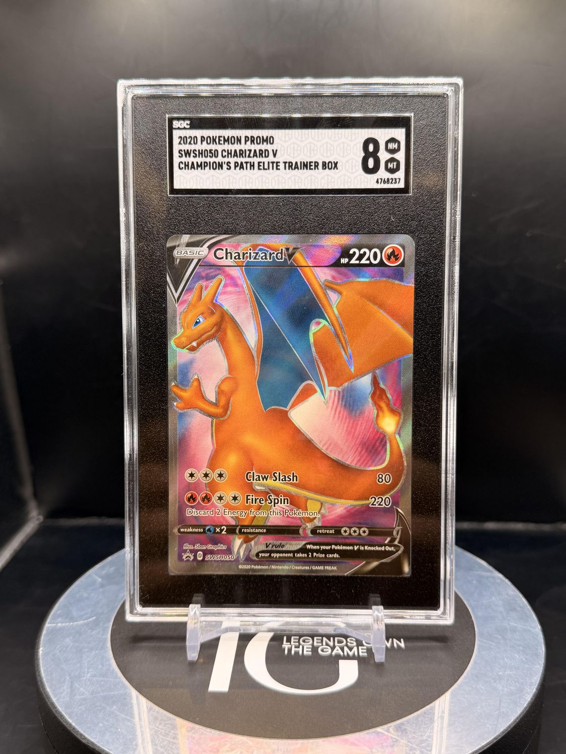 2020 Pokemon Promo SWSH050 Charizard V Champion's Path Elite Trainer Box SGC 8