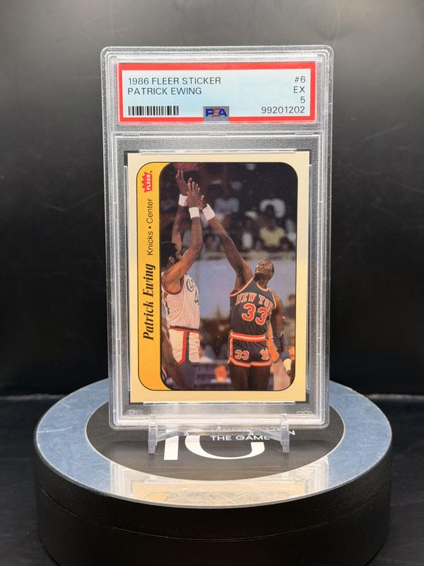 1986 Fleer Sticker Patrick Ewing #6 PSA 5