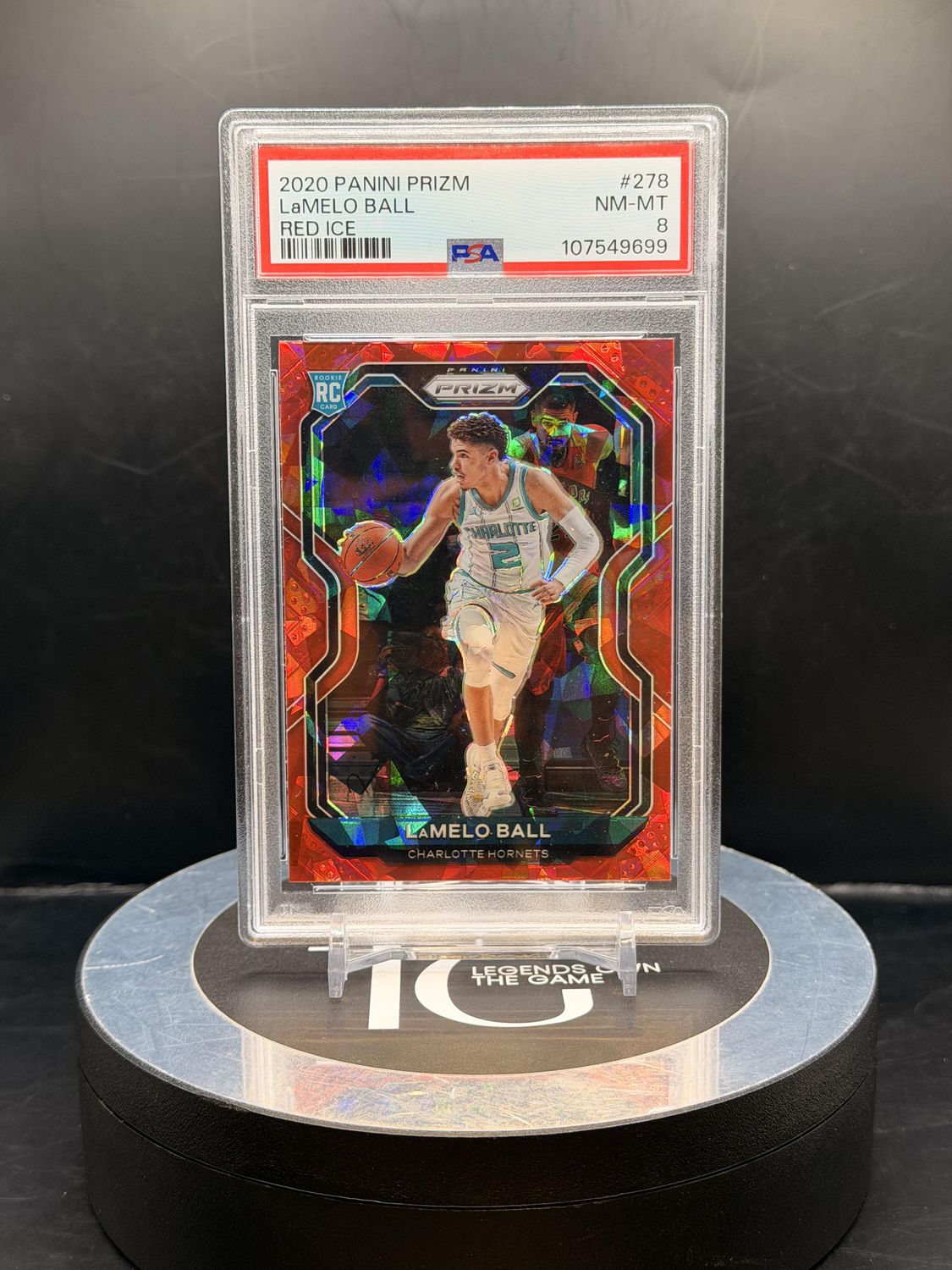2020 Panini Prizm LaMelo Ball Red Ice #278 PSA 8