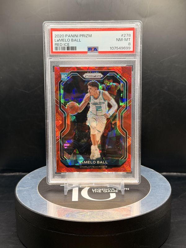 2020 Panini Prizm LaMelo Ball Red Ice #278 PSA 8