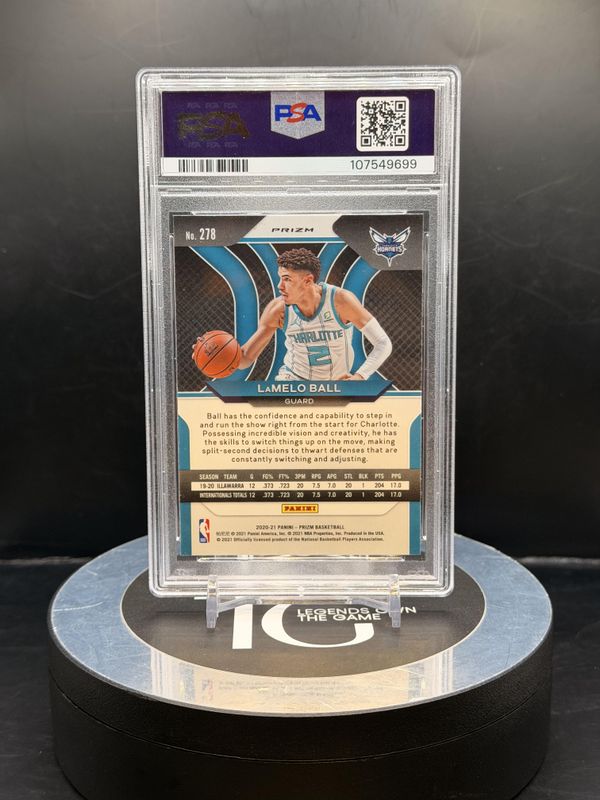 2020 Panini Prizm LaMelo Ball Red Ice #278 PSA 8