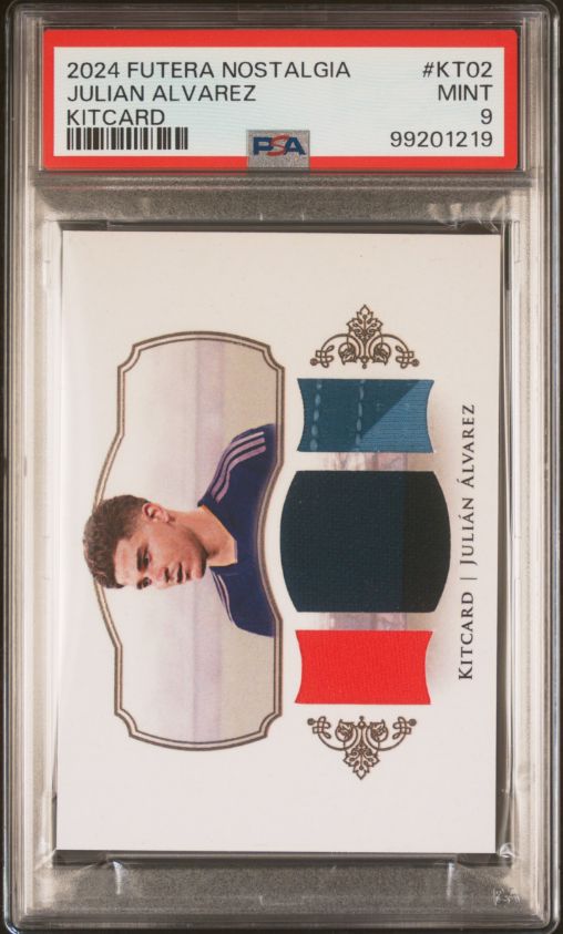 2024 Futera Nostalgia Julian Alvarez Kitcard #KT02 PSA 9