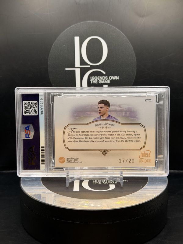 2024 Futera Nostalgia Julian Alvarez Kitcard #KT02 PSA 9