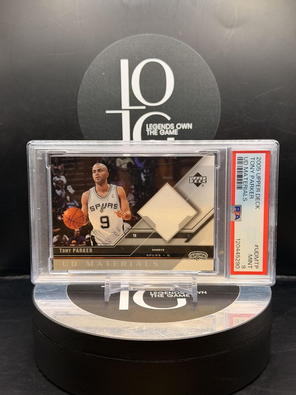 2005 Upper Deck Tony Parker UD Materials #UDMTP PSA 9