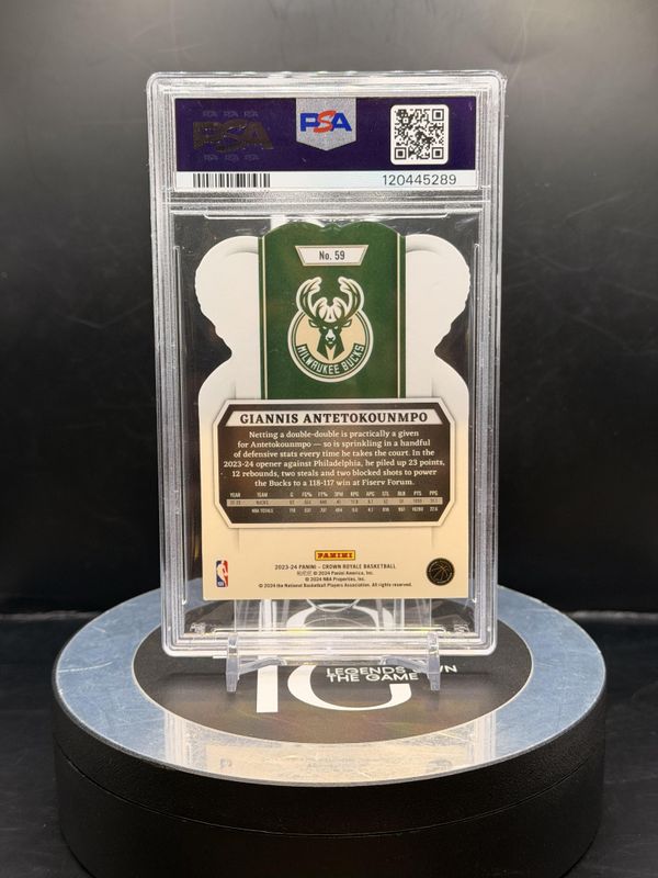 2023 Crown Royale Giannis Antetokounmpo Silver International #59 PSA 8