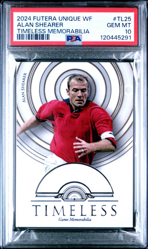 2024 Futera Unique WF Alan Shearer Timeless Memorabilia #TL25 PSA 10