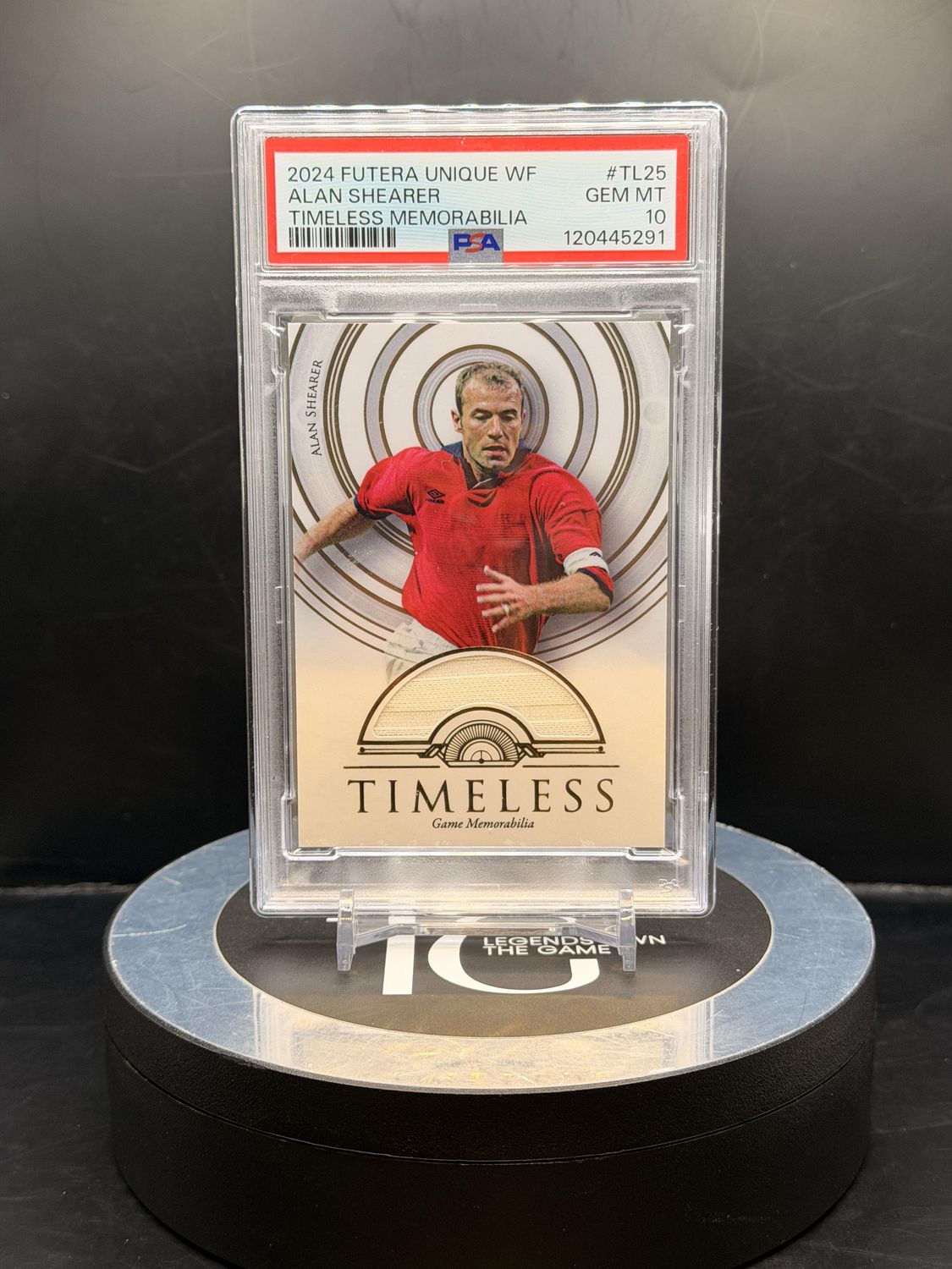 2024 Futera Unique WF Alan Shearer Timeless Memorabilia #TL25 PSA 10