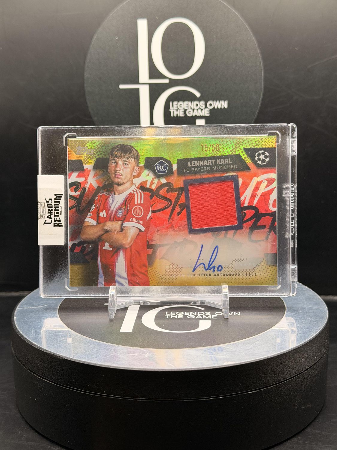 2025-26 Topps UCC Superstar Autographed Relic Card Lennart Karl RC 15/50 #TSAR-LK