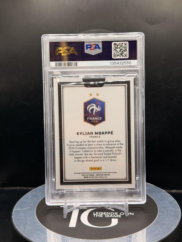 2024-25 Panini Obsidian Kylian Mbappe Black Color Blast #2 PSA 10