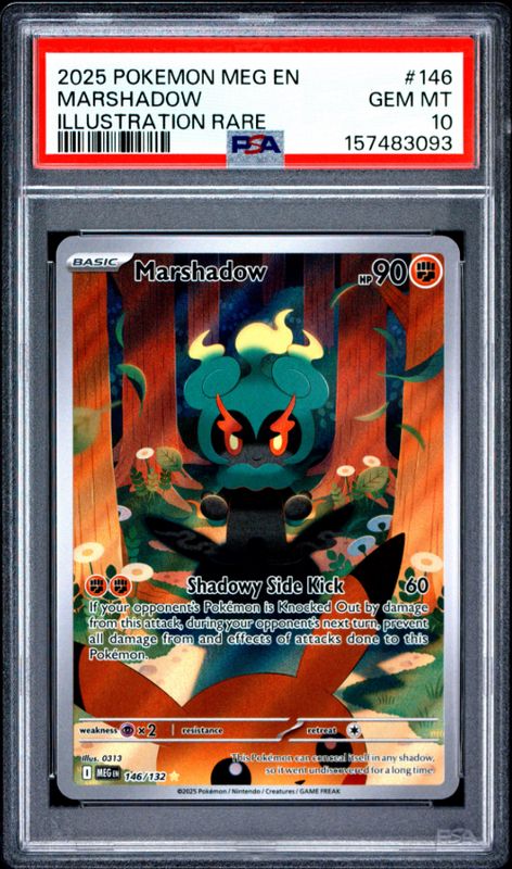 2025 Pokemon Meg En Marshadow Illustration Rar #146 PSA 10