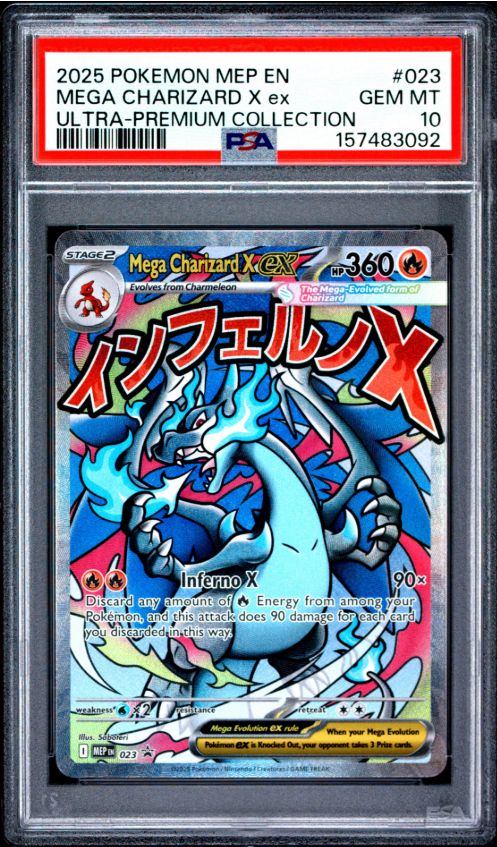2025 Pokemon Mep En Mega Charizard X ex Ultra-Premium Collection #023 PSA 10