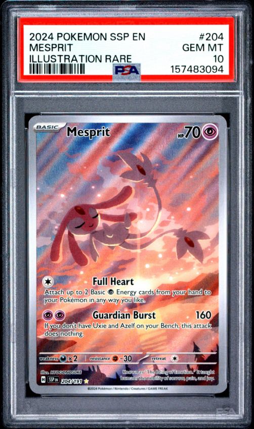 2024 Pokemon SSP En Mesprit Illustration Rare #204 PSA 10