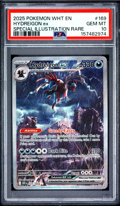 2025 Pokemon Wht En Hydreigon ex Sprecial Illustration Rare #169 PSA 10