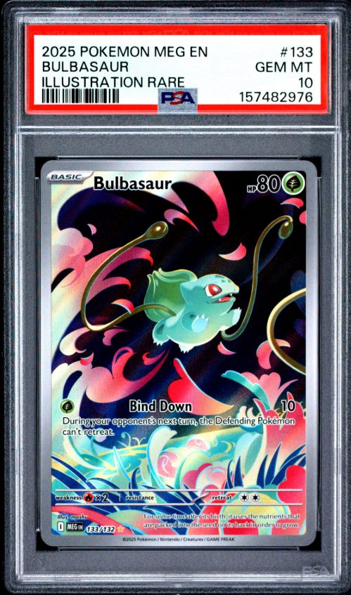 2025 Pokemon Meg En Bulbasaur Illustration Rare #133 PSA 10