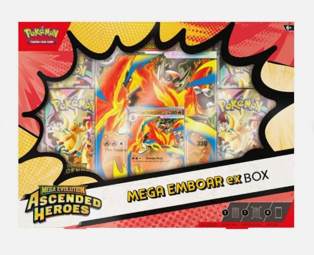 Pokemn TCG: Mega Evolution Ascended Heroes Mega Emboar ex Box