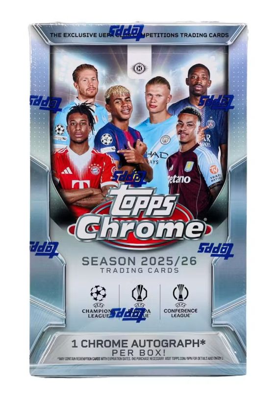 2025-26 Topps Chrome UEFA Club Competitions Soccer Fanatics Fest NYC Edition Hobby Box (Fanatics FestRefractors)