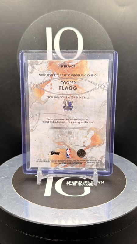 2026 Topps Motif Basketball Cooper Flagg Rookie Triple Relic Auto Card 38/49 #RTRA-CF
