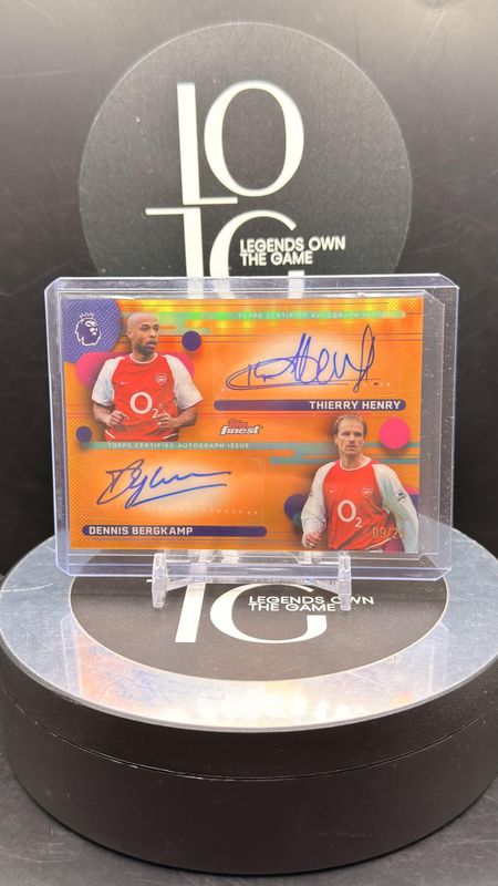 2026 Topps Finest Premier League Partnership Card Thierry Henry &amp; Dennis Bergkamp 09/25 #FB-HB